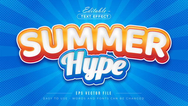 Editable text style effect. Summer Hype theme style.