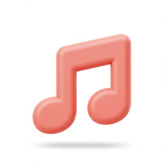 Pink Double Eighth Note in 3D Style A Musical Icon