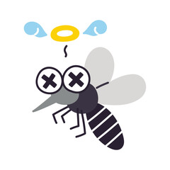 死んでしまった蚊・天国に行った蚊／ベクター手書きイラスト