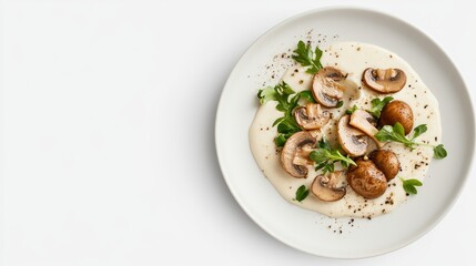 Organic mushroom dish featuring fresh vegetables gourmet food cozy kitchen culinary delight