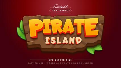 Pirate island editable text effect, adventure text style.