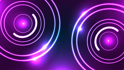 Neon abstract circle background