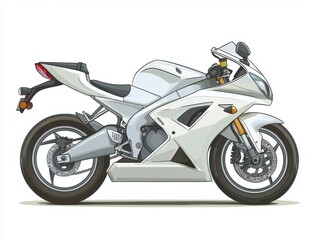 Fototapeta premium Sleek White Sports Motorcycle with Modern Design and Dynamic Features for Enthusiasts and Riders