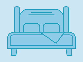Double Bed icon. Furniture and Interior vector icon concept. Simple vector line icon.