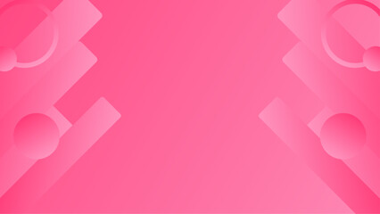 A lively pink abstract background featuring geometric shapes
