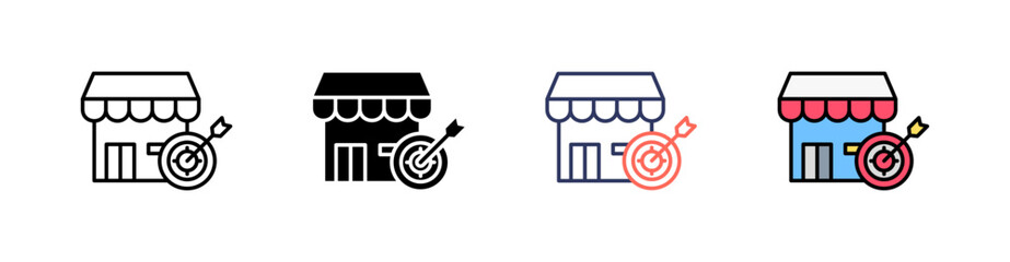 Target Multi Style Icon Set Vector 