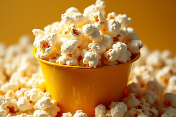 Popcorn delight movie night food photography cozy home close-up snack experience
