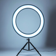 white round frame of LED light with black background