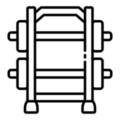 Heavy duty steel rack outline icon for weightlifting and barbell training