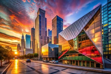 Obraz premium Modern Art Museum San Francisco Cityscape July 2023 Architectural Photography
