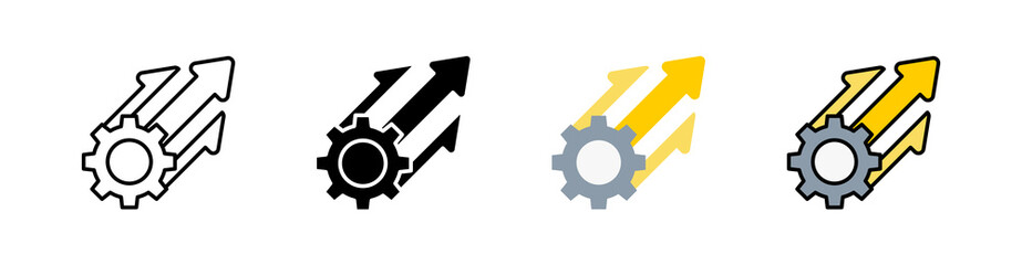 Process Improvement Multi Style Icon Set Vector 