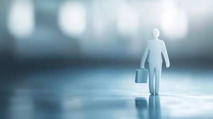 Obraz premium Minimalist 3D Icon Representation of a Corporate Professional Figure