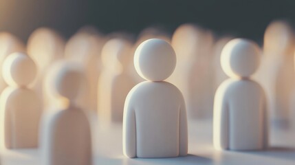 Stylized 3D Icon of Leadership in Corporate Setting with Figures