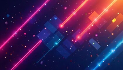 Sleek and modern neon rainbow geometric pattern, pattern, design, modern