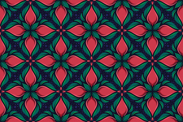 Pink Flowers Seamless Pattern