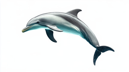 Fototapeta premium Graceful dolphin swimming in clear waters.