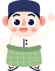 Cute Muslim Ramadhan Character Illustration