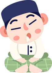 Cute Muslim Ramadhan Character Illustration