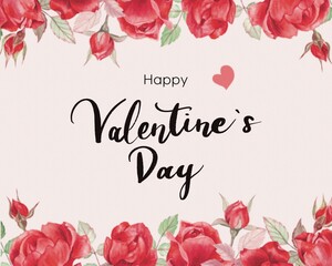 Valentine's Day card card with roses