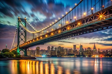 Night Macro Photography of Triborough Bridge, Astoria Park, NYC - Illuminated Steel & City Lights