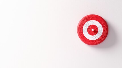 Bullseye Target Simple red and white bullseye target isolated on a white background, a classic symbol of accuracy, focus, and achieving goals.