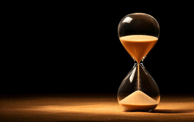 A classic hourglass with flowing sand, symbolizing the passage of time and the inevitability of change in life.