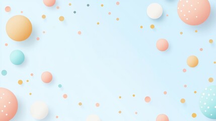 Pastel or Themed Backgrounds A light blue background with polka dots and subtle confetti, creating a cheerful and playful atmosphere for a birthday design.