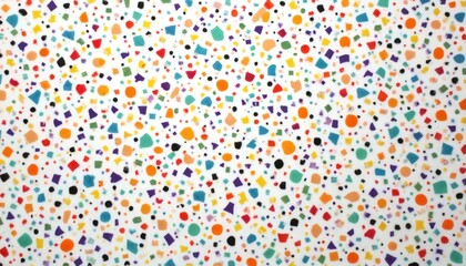 Colorful terrazzo background texture seamless pattern. White base with colourful flecks. Minimal style modern design. Interior decor abstract geometric surface material for floor wall tile.