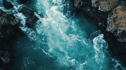 Stunning Aerial View of Glacial River and Streams in Iceland