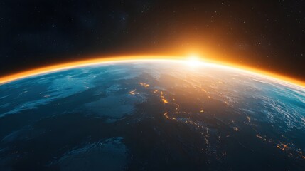 Sunrise Over Earth with Stunning Perspective from Space Station