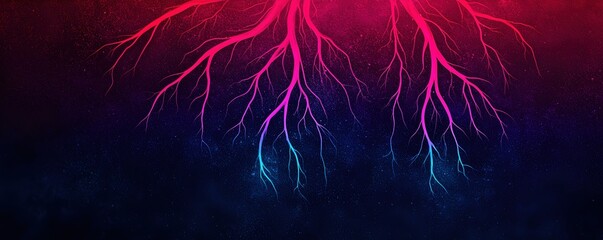 Abstract Roots Design with Vibrant Colors and Dark Background