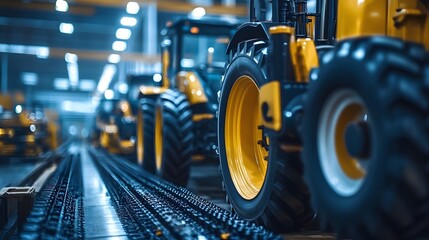 Fototapeta premium high-tech agricultural machinery manufacturing plant supporting smart farming