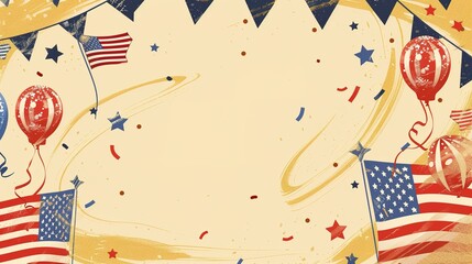 Obraz premium Labor Day Party Background: Interweaving Vigor and Celebration to Create an Exclusive Festival Atmosphere