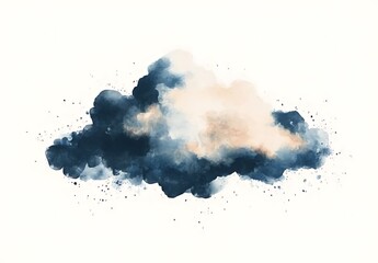 Obraz premium Abstract Watercolor Cloud with Elegant Color Gradients and Texture