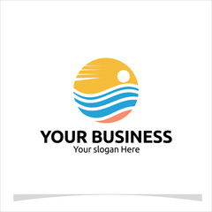 A refined logo with an abstract wave and a sun for your Business