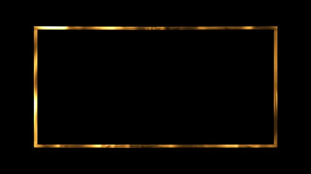 Elegant Golden Frame Animation on Black Background | Luxurious Gold Border Animated Template for Titles, Intros, Wedding Videos, Event Invitations, and Glamorous Presentations

