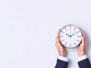 A professional holding a clock, symbolizing the importance of time management.