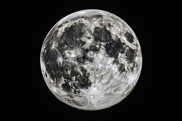 Fototapeta premium Detailed full moon against a dark sky.