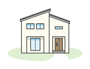 モダンでオシャレな一戸建ての家のイラスト
