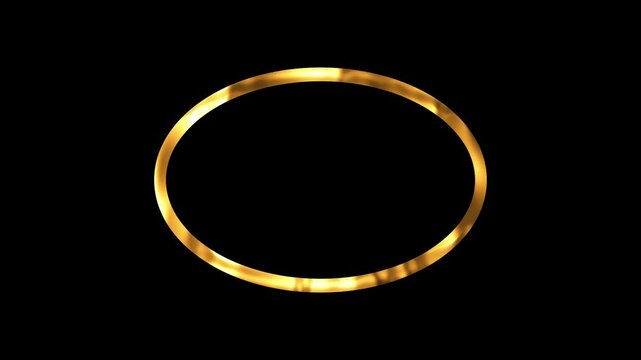 Gold Ring Frame animation isolated on black background &ndash; Elegant Minimalist Circular Border 4k animation with copy space
gold luxury oval or circle animation