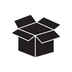Open box icon, vector flat black simple illustration for web and app..eps
