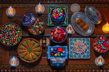Colorful Ramadan Eid Candy, Traditional Ottoman Candy  Photo, Üsküdar Istanbul, Turkiye (Turkey)