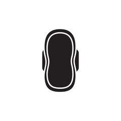 Sanitary pad, vector flat black trendy style illustration for web and app..eps