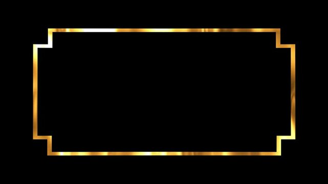 Elegant Golden Frame Animation on Black Background | Luxurious Gold Border Animated Template for Titles, Intros, Wedding Videos, Event Invitations, and Glamorous Presentations

