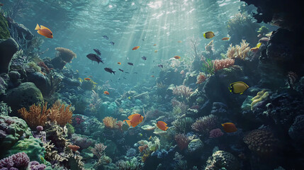 Fototapeta premium coral reef and fish