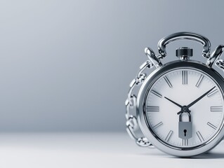 Charming vintage alarm clock with a lock, symbolizing time management and security.