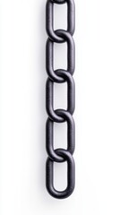 Obraz premium Close-up of black metal chain links against a white background, symbolizing strength.