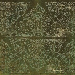 Paper vintage damask and baroque, floral seamless ornamental pattern fabric background 