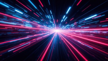 Obraz premium Vibrant Burst of Colorful Streaks in Futuristic Motion Blur Effect