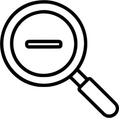 Zoom out in outline icon style, Rendering and Viewing theme.